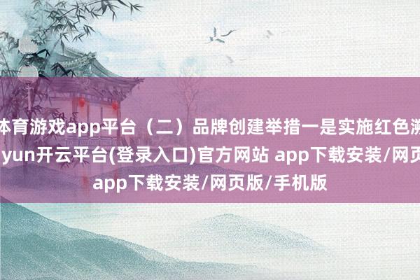 体育游戏app平台（二）品牌创建举措一是实施红色溯源工程-kaiyun开云平台(登录入口)官方网站 app下载安装/网页版/手机版