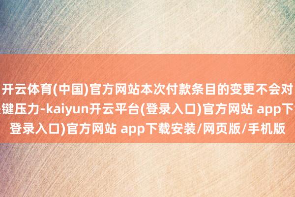 开云体育(中国)官方网站本次付款条目的变更不会对公司营运资金形成关键压力-kaiyun开云平台(登录入口)官方网站 app下载安装/网页版/手机版